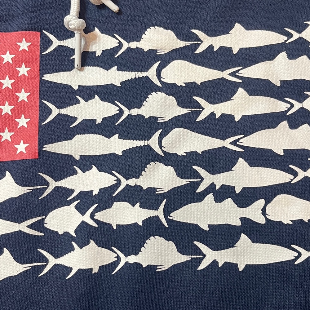 MEN MEDIUM JACKETS HOODIE PFG Columbia fish flag hoodie 1080 - Picture 4 of 7